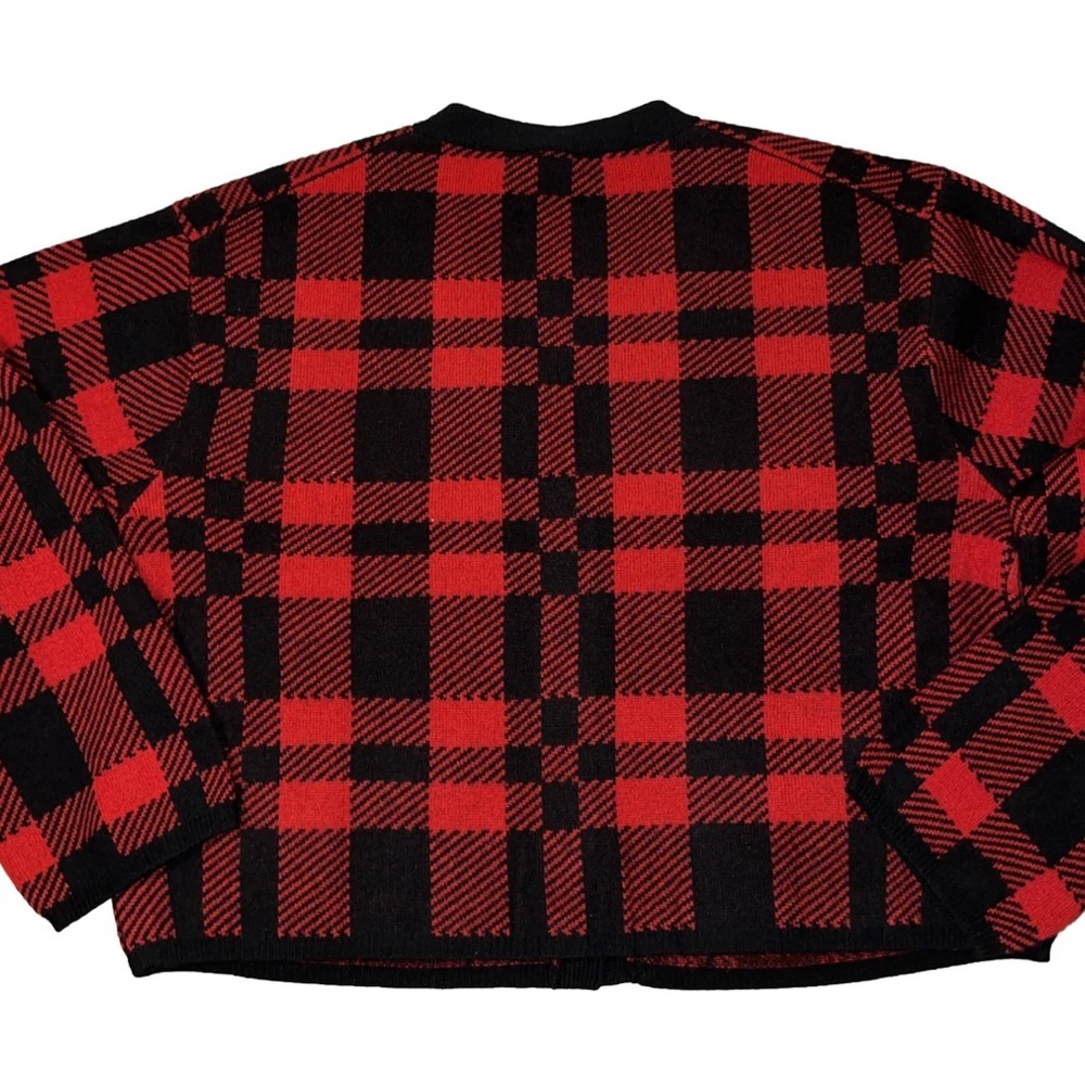 Polo Ralph Lauren Plaid 100% Merino Wool Cardigan Italian Yarn Size XXL - Picture 5 of 12